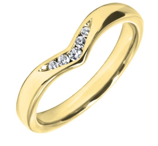 3mm Shaped Wedding Ring - 0.08ct Diamond | W558